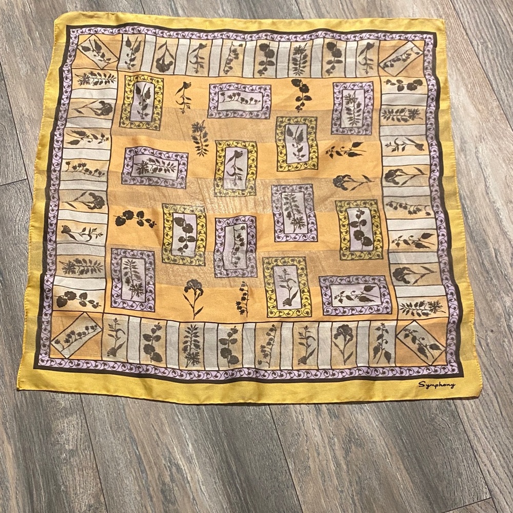 Symphony Yellow and Purple Silk Scarf